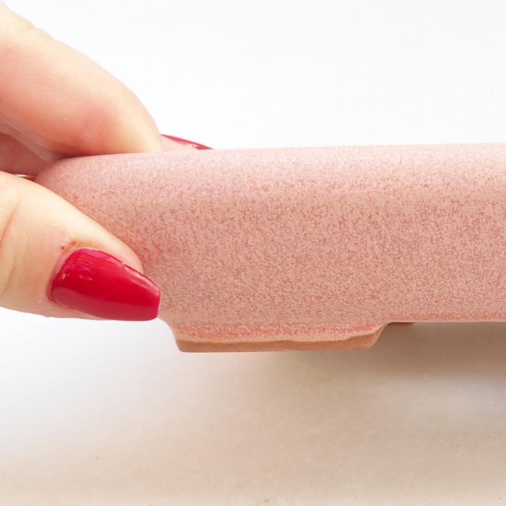 Ceramic bonsai bowl 16,5 x 13,5 x 3,5 cm, pink