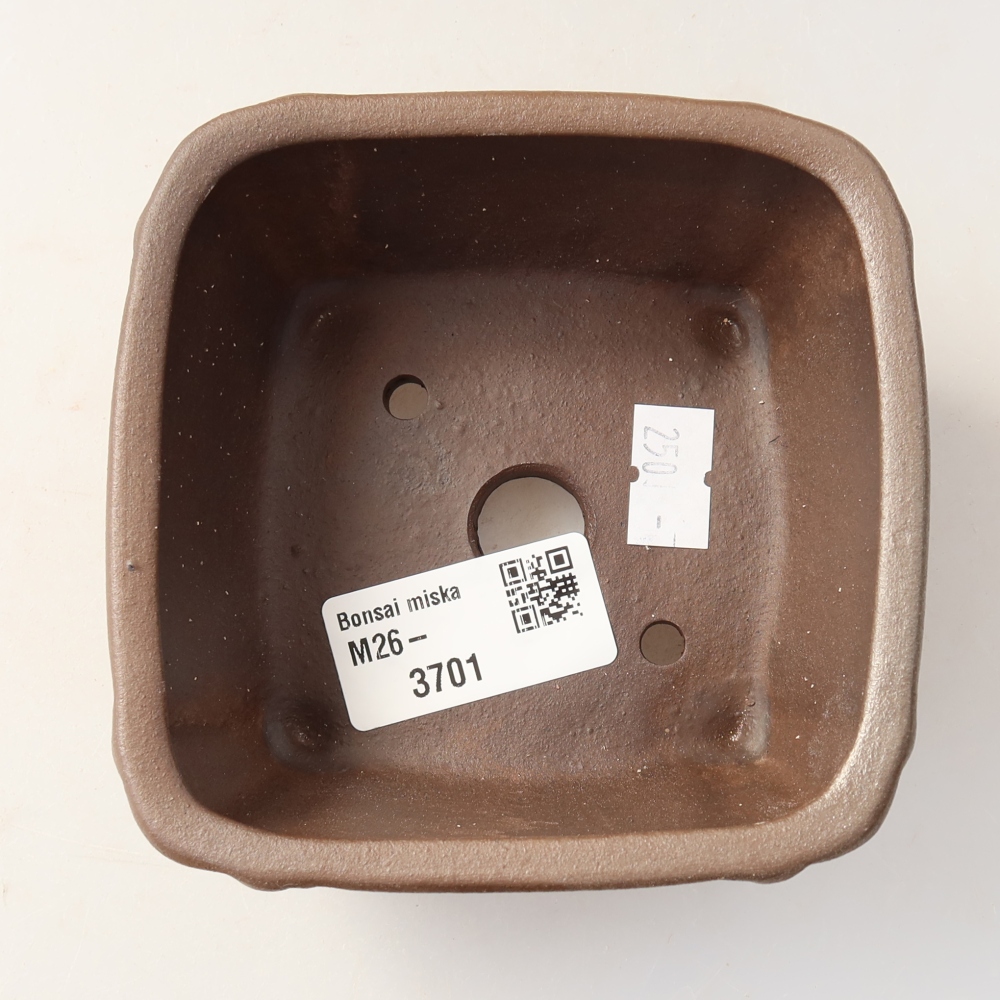 Ceramic bonsai bowl 10 x 10 x 5 cm, brown