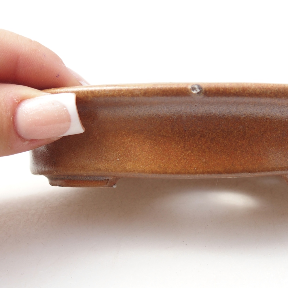 Ceramic bonsai bowl 13 x 10,5 x 3 cm, brown