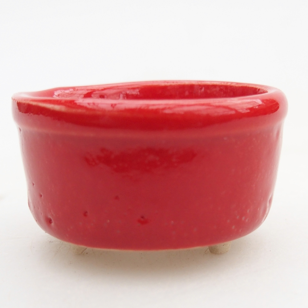 Mini bonsai bowl 4 x 4 x 2,5 cm, colour red