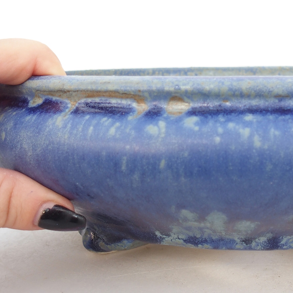 Ceramic bonsai bowl 25 x 25 x 7,5 cm, colour blue