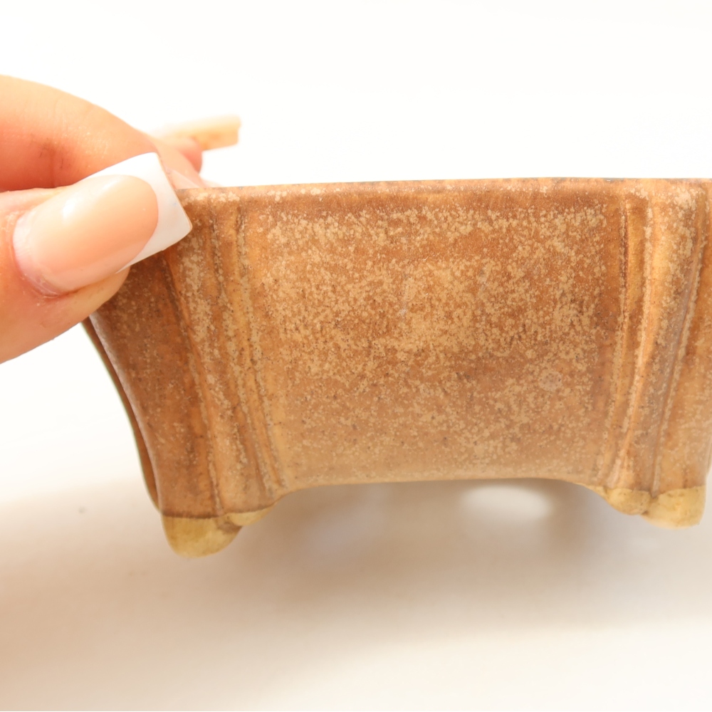 Ceramic bonsai pot, 10.5 x 10.5 x 4.5 cm, pink