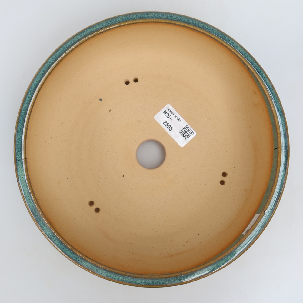 Ceramic bonsai pot, 22.5 x 22.5 x 7 cm, blue