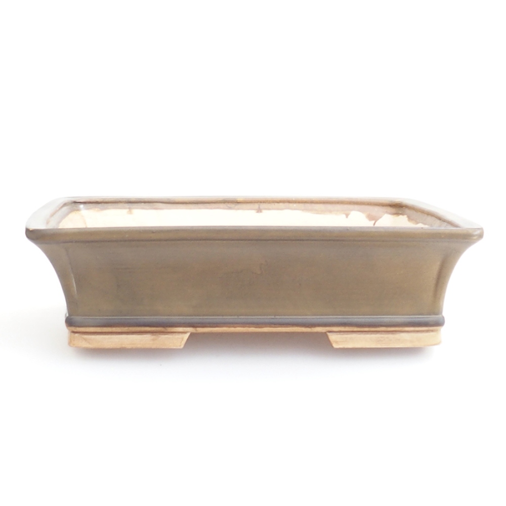 Ceramic bonsai bowl 29,5 x 25 x 7,5 cm, brown