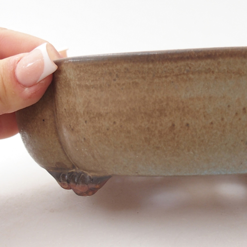 Ceramic bonsai bowl 17 x 15 x 5,5 cm, brown