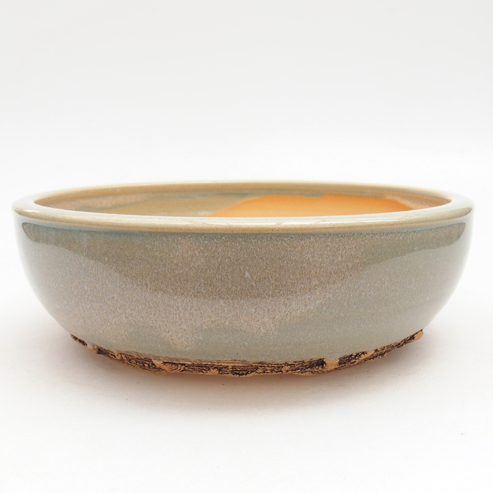 Ceramic bonsai pot 18.5 x 18.5 x 5.5 cm, green