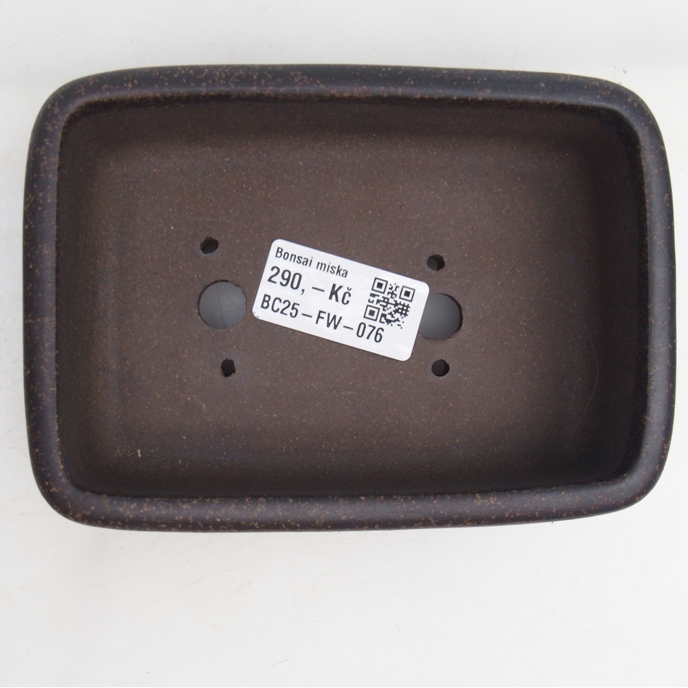Ceramic bonsai bowl 14 x 10 x 4,5 cm, colour brownish ochre