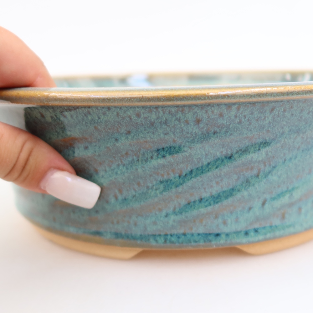 Ceramic bonsai bowl 25 x 25 x 7,5 cm, colour blue