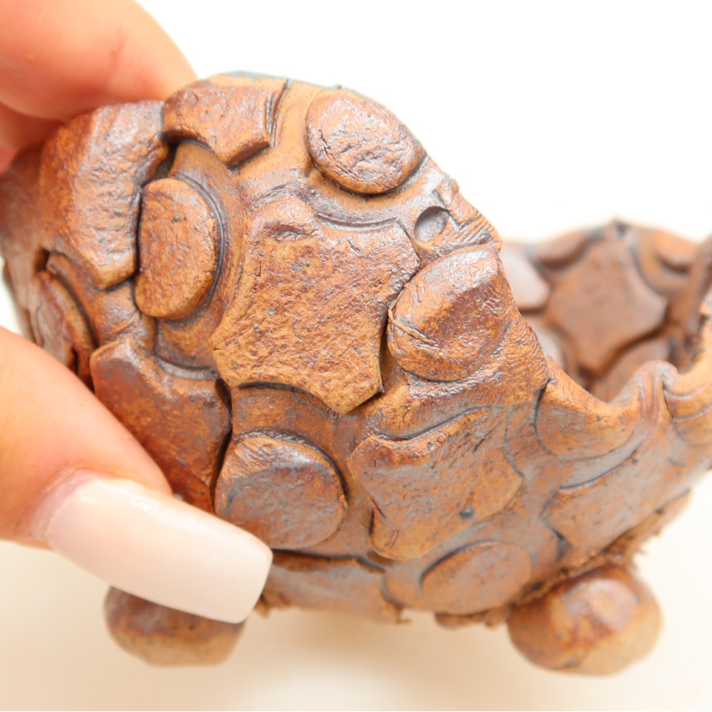 Ceramic Shell, 9 x 8 x 5.5 cm, brown