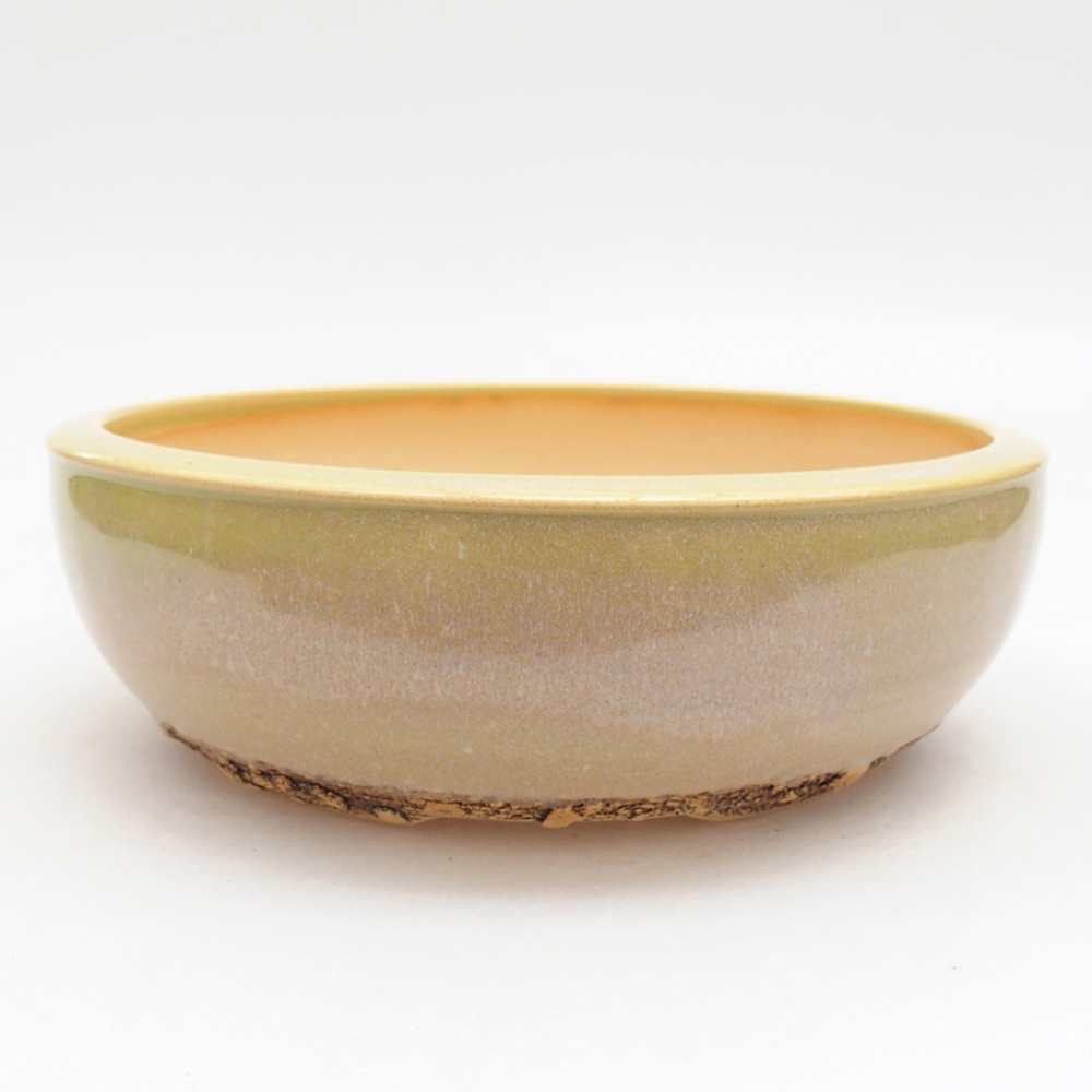 Ceramic bonsai pot 18 x 18 x 6 cm, green