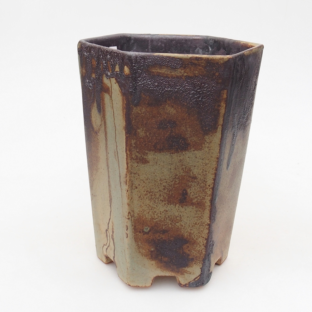 Ceramic bonsai bowl 13 x 11,5 x 17 cm, green