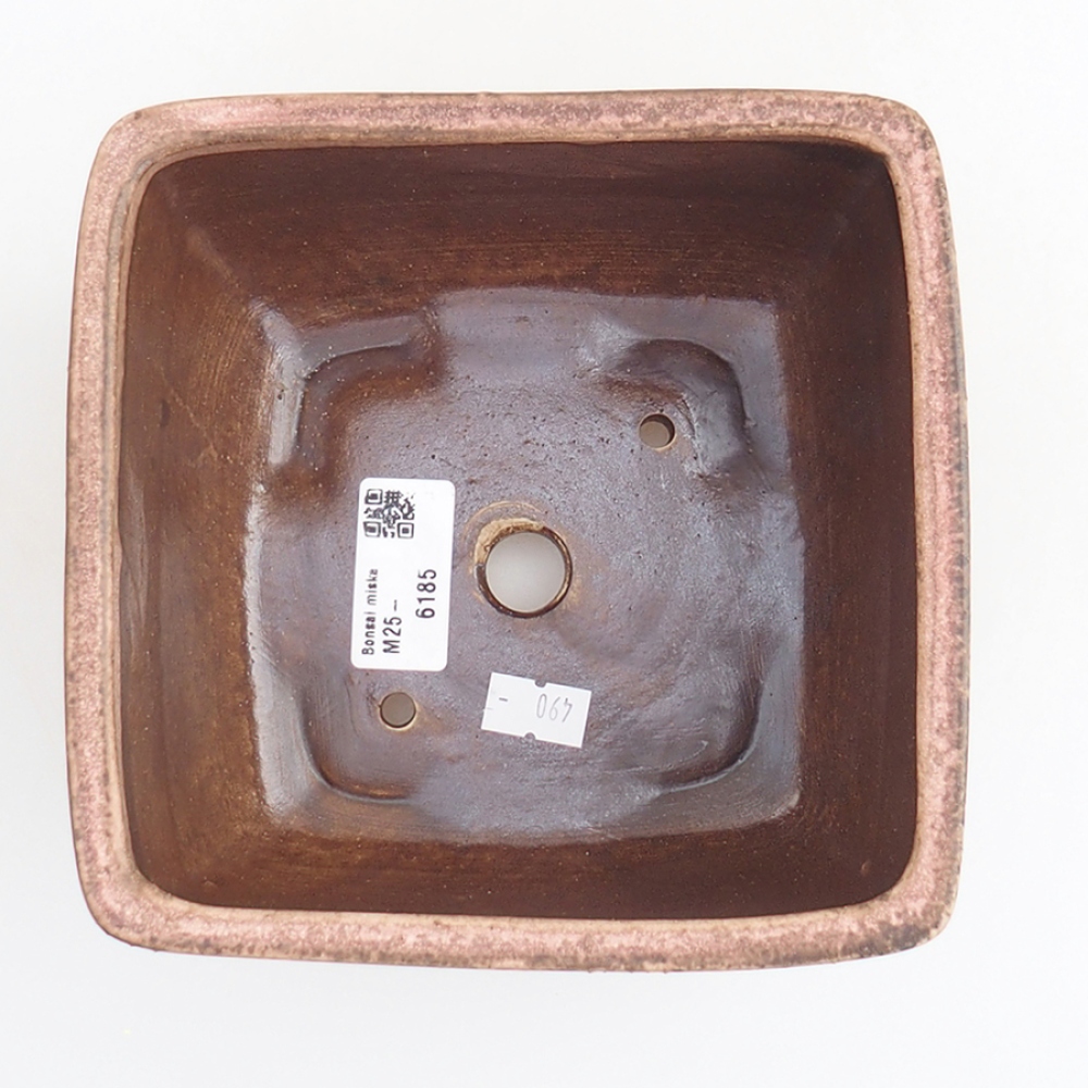 Ceramic bonsai bowl 16 x 16 x 9 cm, color pink