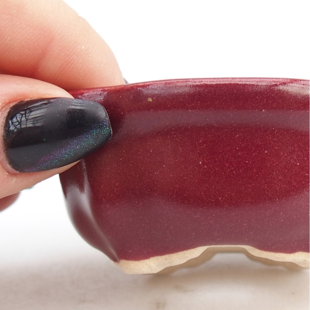 Mini bonsai bowl 6,5 x 6,5 x 3 cm, burgundy