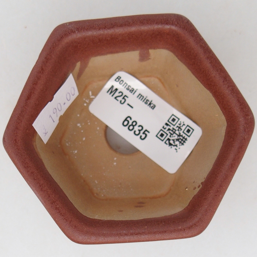 Ceramic bonsai bowl 7,5 x 7 x 4 cm, brown