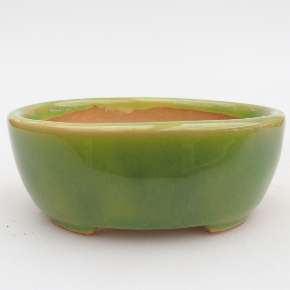 Ceramic bonsai bowl 9,5 x 7,5 x 3,5 cm, green