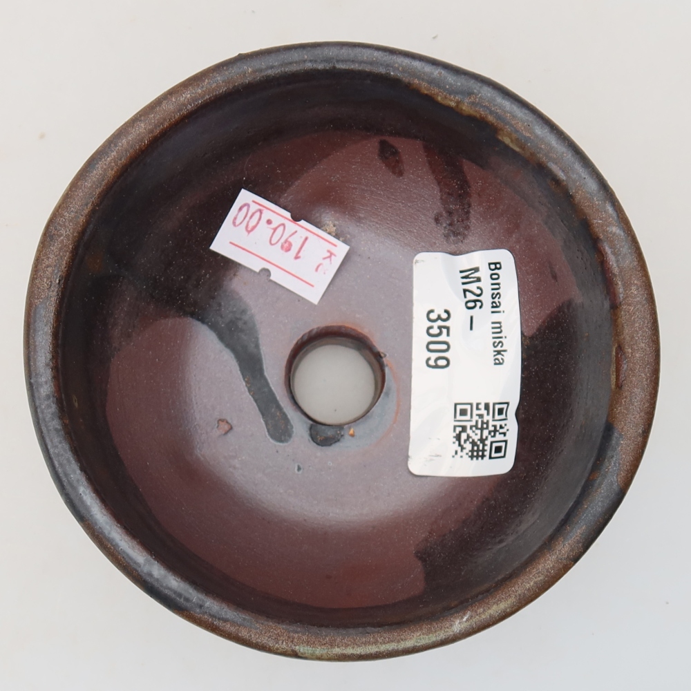 Ceramic bonsai bowl 10 x 10 x 5 cm, brown