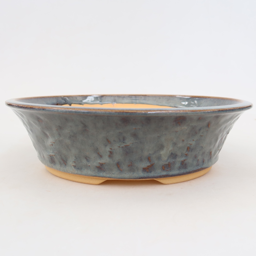 Ceramic bonsai pot, 25 x 25 x 6.5 cm, gray