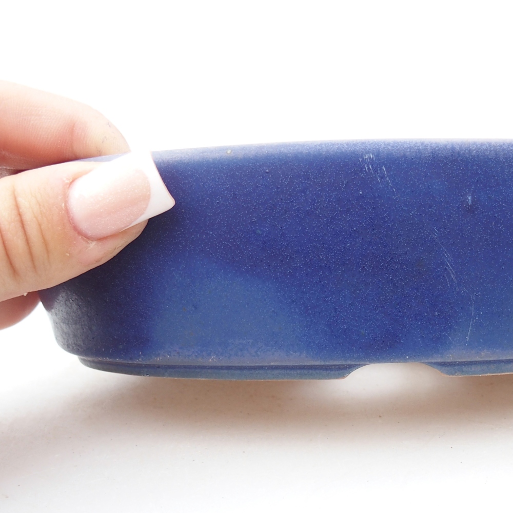 Ceramic bonsai bowl 16,5 x 11,5 x 4,5 cm, colour blue
