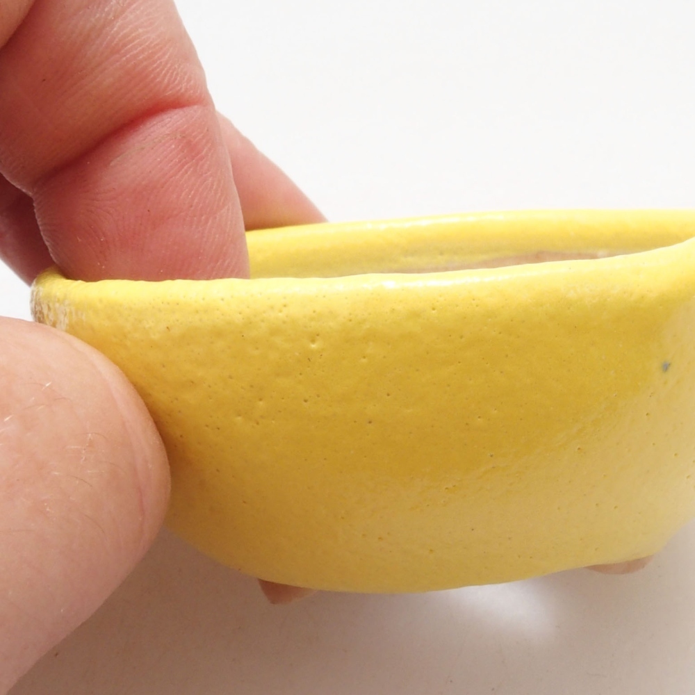Ceramic bonsai bowl 6 x 6 x 2,5 cm, yellow