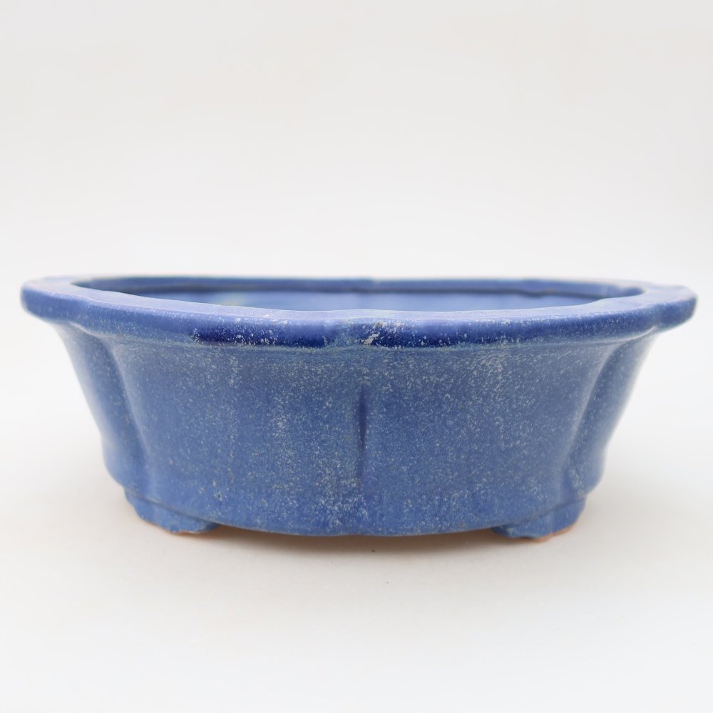Ceramic bonsai bowl 26,5 x 26,5 x 8,5 cm, colour blue