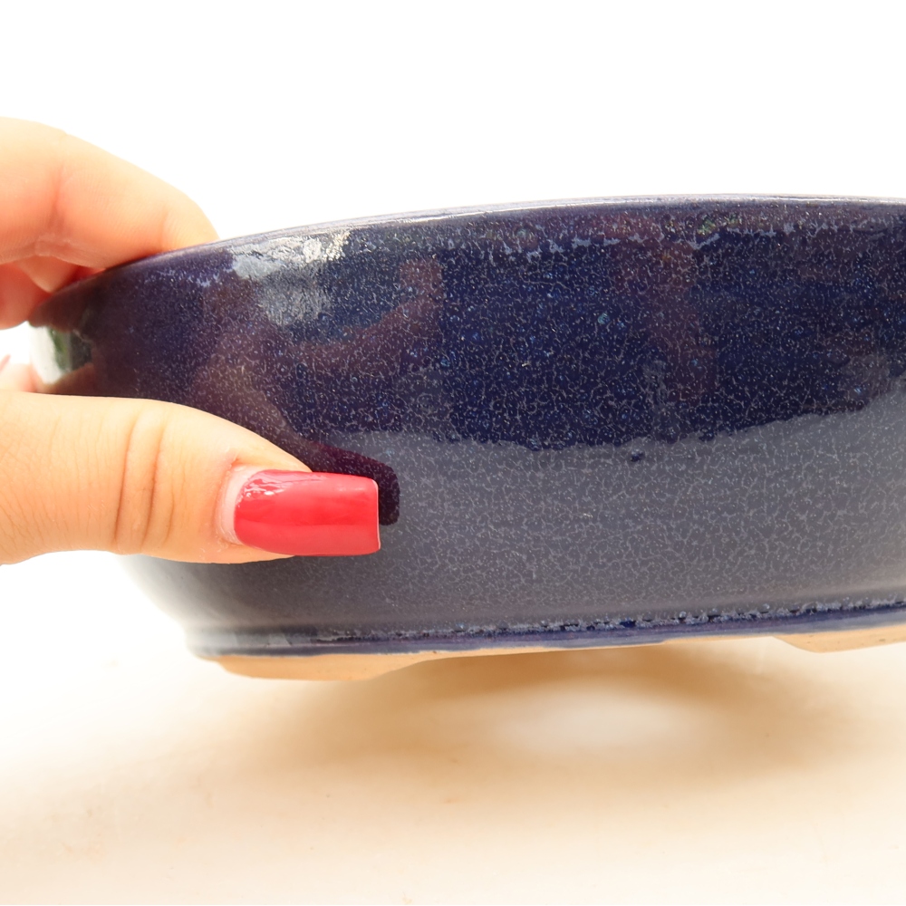 Ceramic bonsai bowl 19 x 19 x 6 cm, colour blue