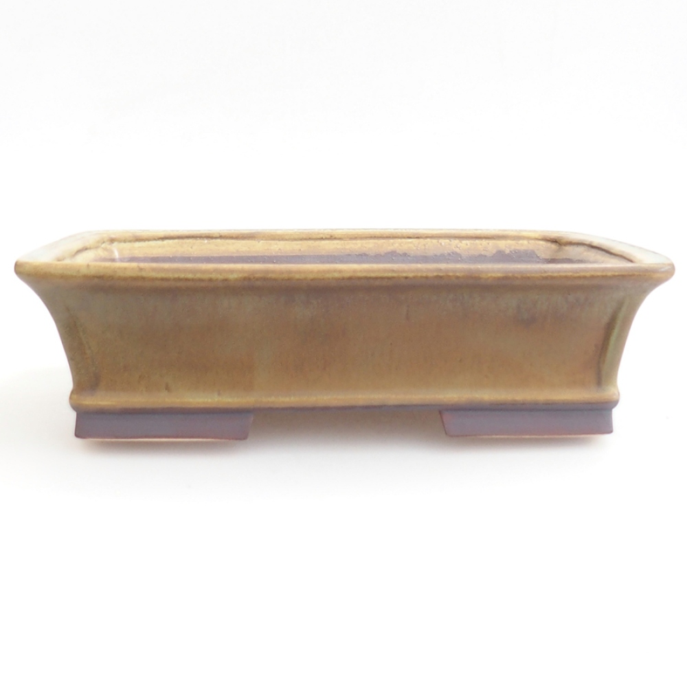 Ceramic bonsai bowl 29,5 x 25 x 7,5 cm, green