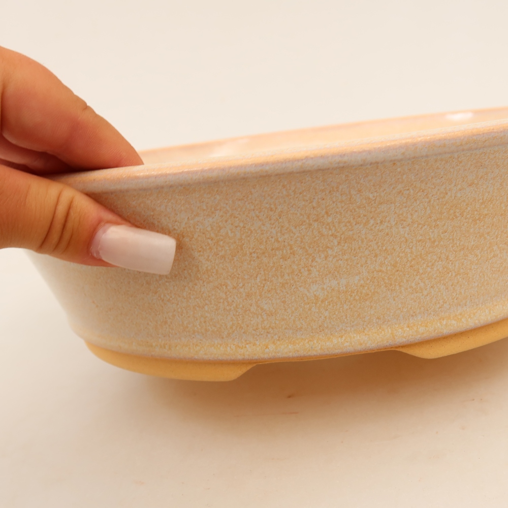 Ceramic bonsai pot, 27 x 27 x 7 cm, beige