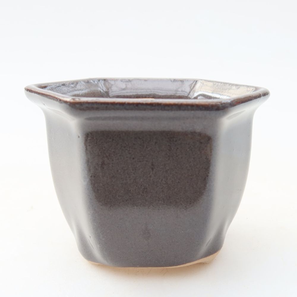 Ceramic bonsai pot, 7 x 6.5 x 5 cm, gray