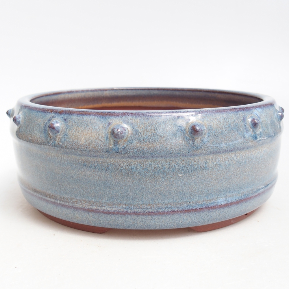 Ceramic bonsai bowl 17 x 17 x 7 cm, colour blue