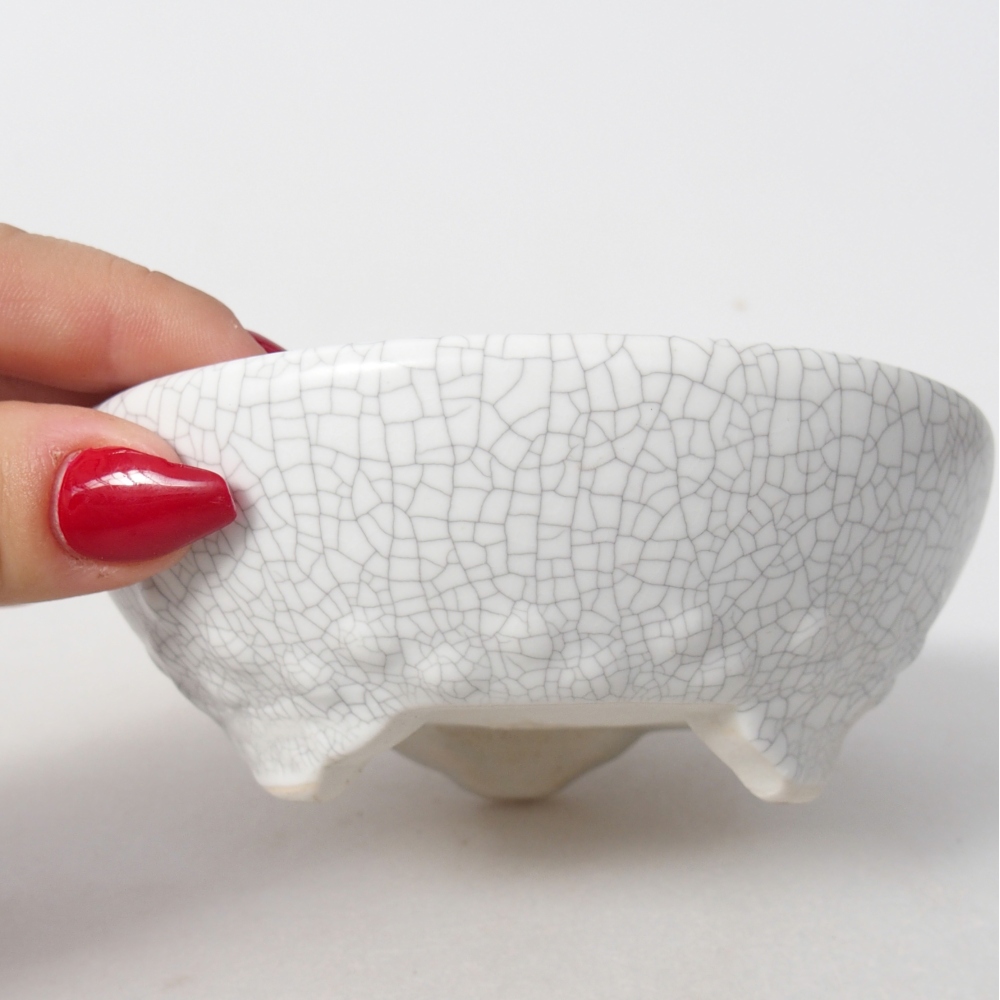Ceramic bonsai bowl 11,5 x 11,5 x 4,5 cm, raku colour