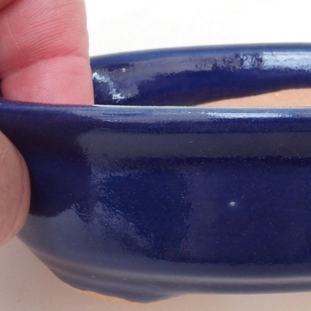 Bonsai bowl H04 - 10.5 x 7.5 x 3 cm. - blue