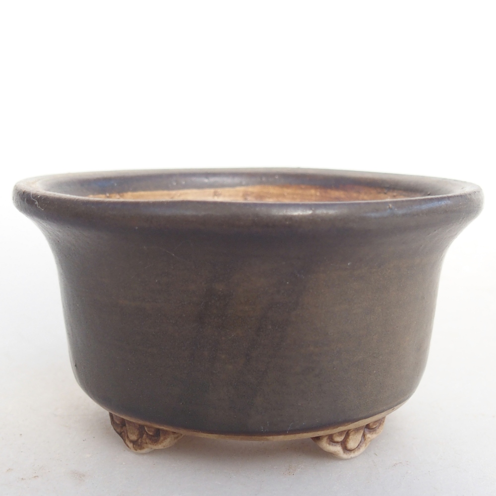 Ceramic bonsai bowl 8 x 8 x 4,5 cm, brown