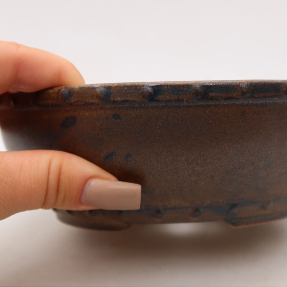 Ceramic bonsai bowl 18 x 18 x 5,5 cm, brown