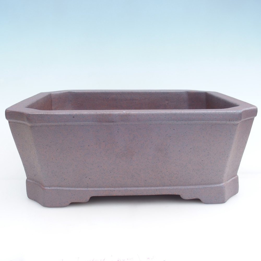 Ceramic bonsai bowl 33 x 26 x 12,5 cm, metal colour
