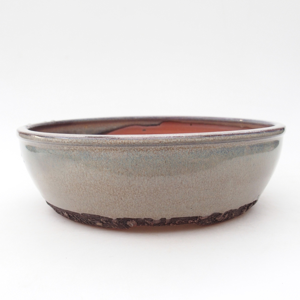 Ceramic bonsai bowl 20,5 x 20,5 x 7,5 cm, colour blue