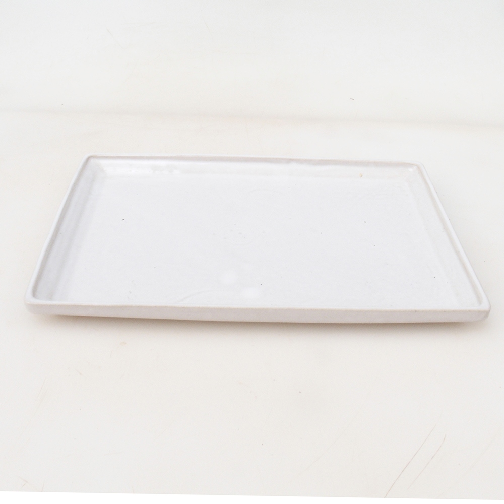 Bonsai bowl rectangle 22.5 x 17 x 1.5 cm - white