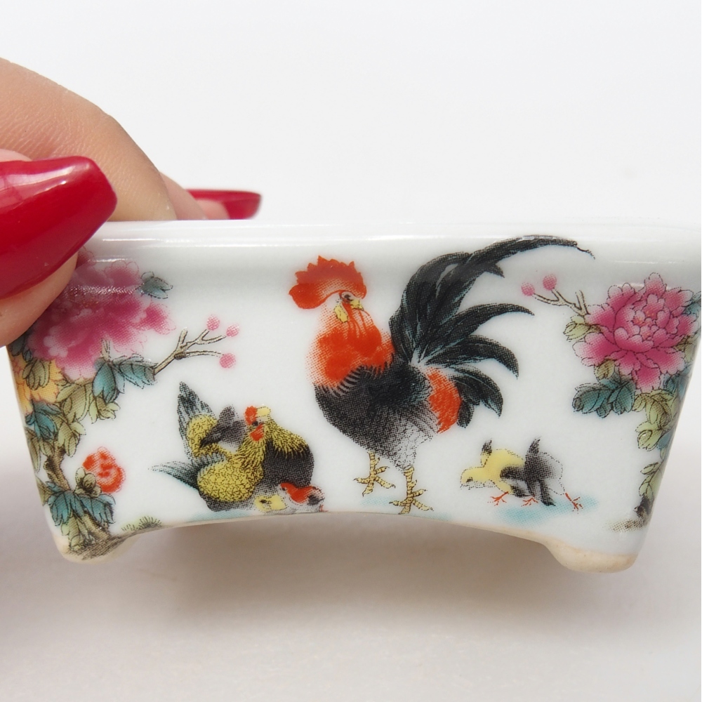 Mini bonsai bowl 8 x 6,5 x 3,5 cm, white