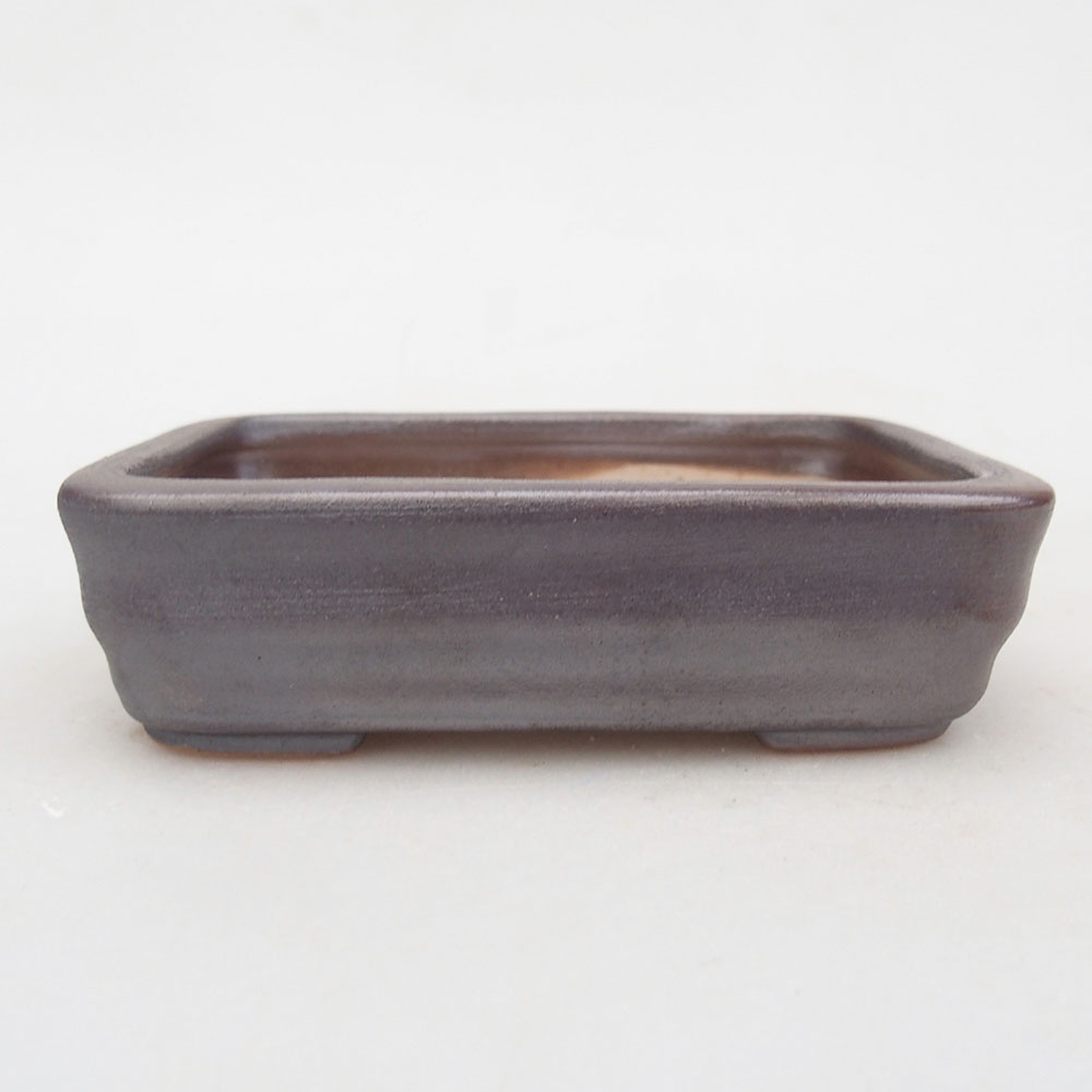 Ceramic bonsai bowl 11,5 x 8,5 x 3 cm, metal colour