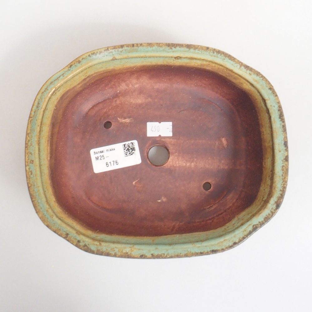 Ceramic bonsai bowl 11,5 x 16 x 6,5 cm, color green