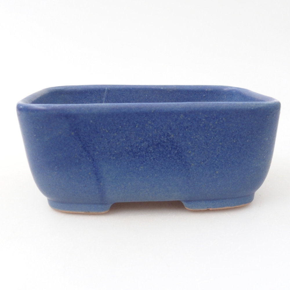 Ceramic bonsai bowl 12,5 x 9,5 x 5 cm, colour blue