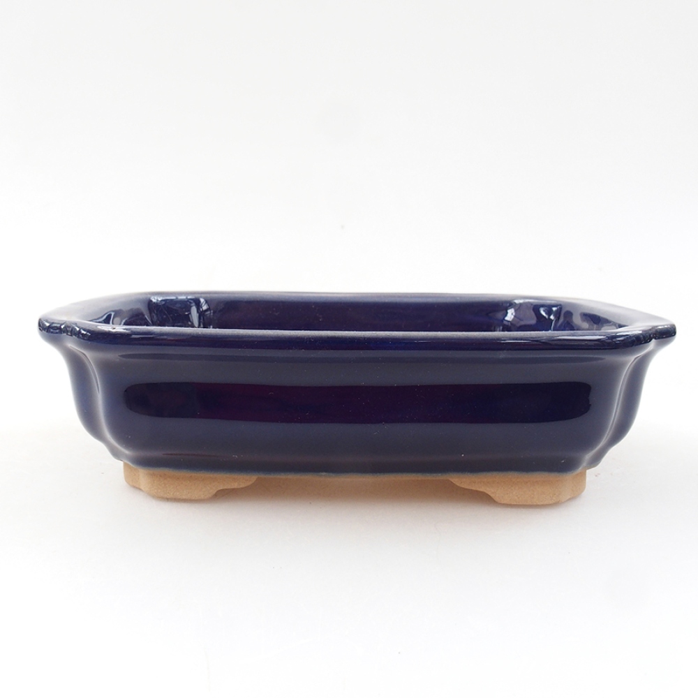 Ceramic bonsai bowl 14 x 11 x 4 cm, color blue