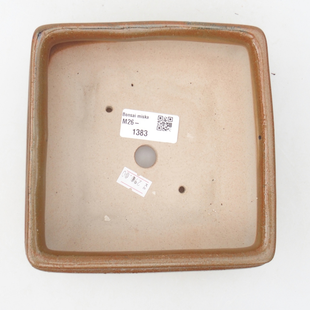 Ceramic bonsai bowl 15,5 x 15,5 x 6 cm, brown
