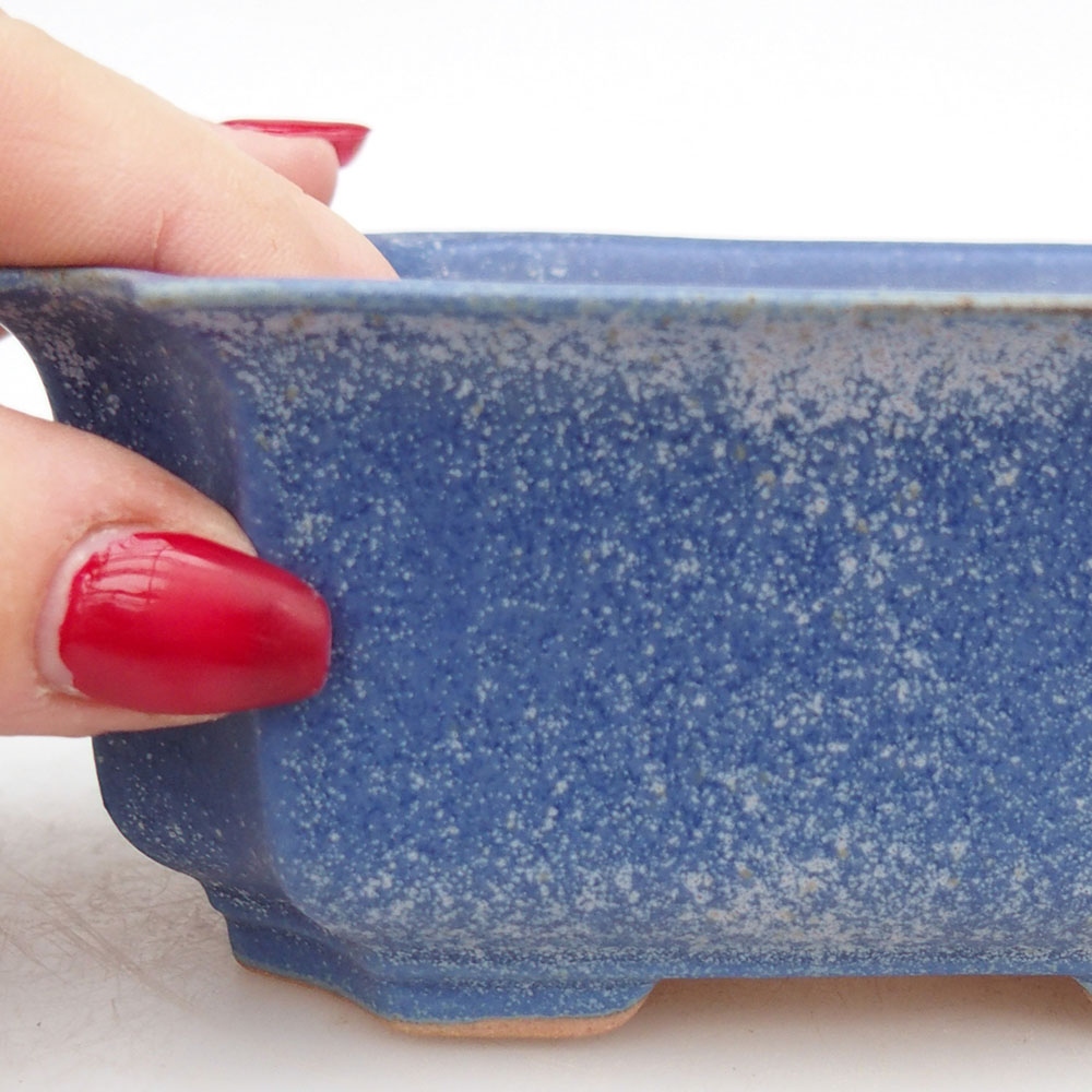 Ceramic bonsai bowl 12,5 x 9 x 5,5 cm, colour blue
