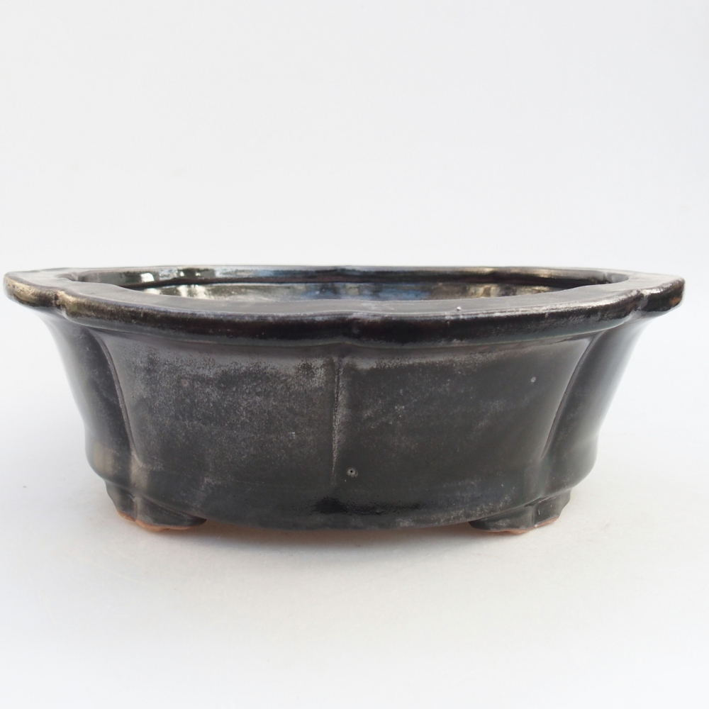 Ceramic bonsai bowl 27 x 27 x 8 cm, black