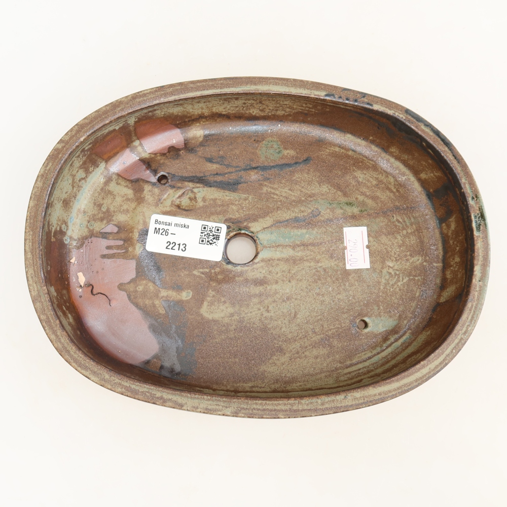 Ceramic bonsai bowl 22 x 17 x 4 cm, brown
