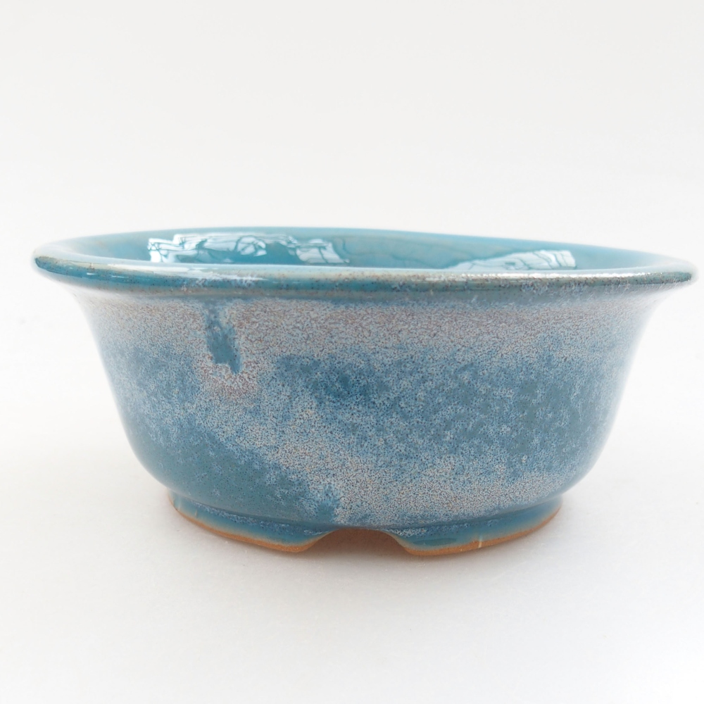 Ceramic bonsai bowl 12,5 x 12,5 x 5 cm, color blue