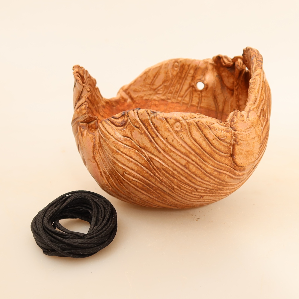 Ceramic Kokedama Pot, 9.5 x 9 x 8 cm, Pink