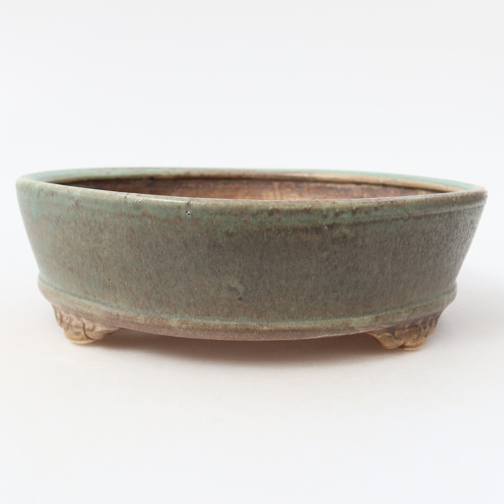 Ceramic bonsai bowl 18 x 18 x 5 cm, green