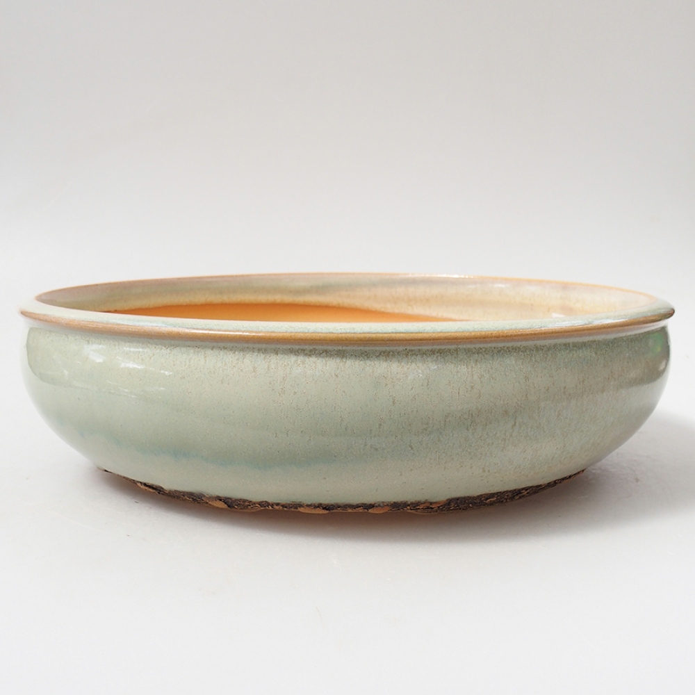 Ceramic bonsai bowl 27 x 27 x 7 cm, color green