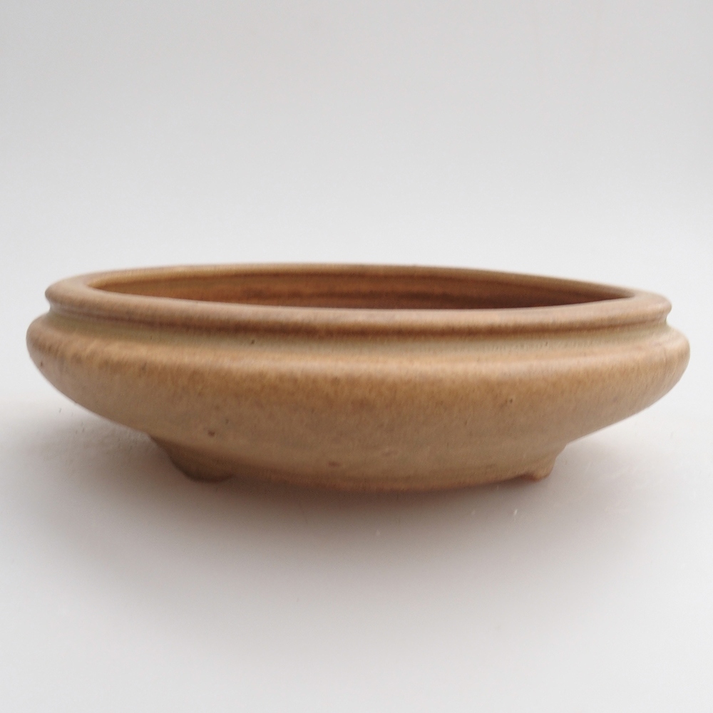 Ceramic bonsai bowl 15 x 15 x 4,5 cm, beige